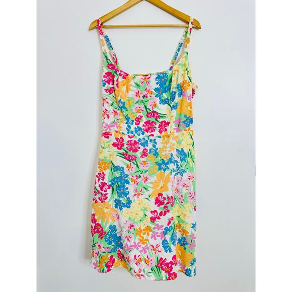 Old Navy Dresses & Skirts - OLD NAVY LINEN BLEND FLORAL SUN DRESS WOMANS XL TALL